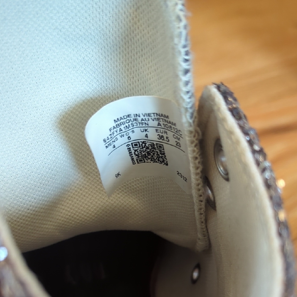 Converse Chuck Taylor Sparkly High-Top Sneakers - Silver - Picture 3 of 6